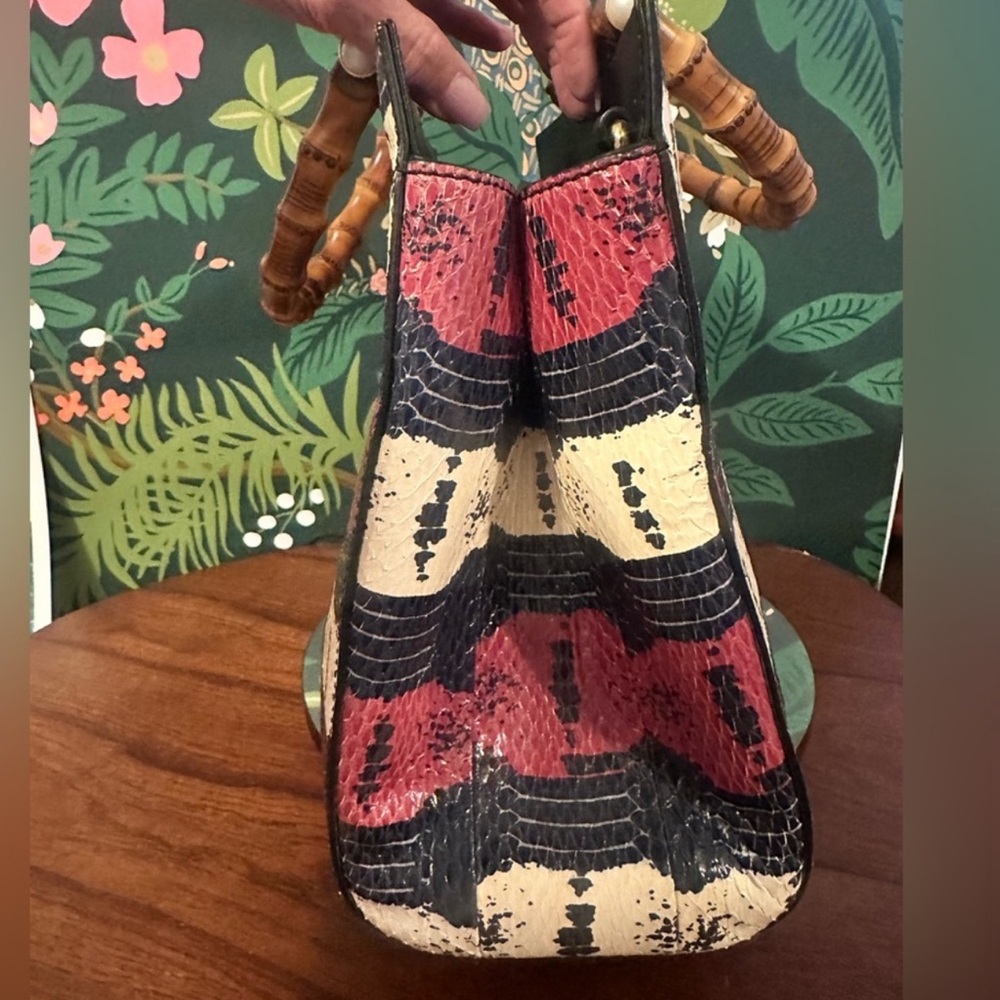 Gucci Runway Nymphaea Python Bamboo Top Handle Bag - image 8